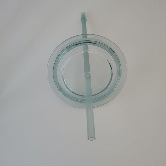 Teavana Recycled Drinking Glass Tumbler Cold Cup with Straw Spain - Picture 8 of 9